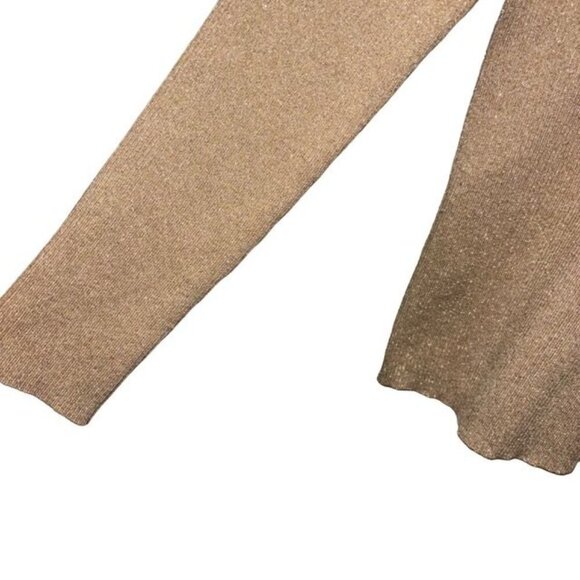 Chicos Laney Lurex Reagan LS Turtleneck Sweater Heather Arabian Camel Size 1=M - Picture 5 of 7